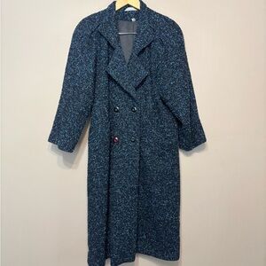 EGO FASHIONS Vintage Wool Double-Breasted Coat Made in Bulgaria